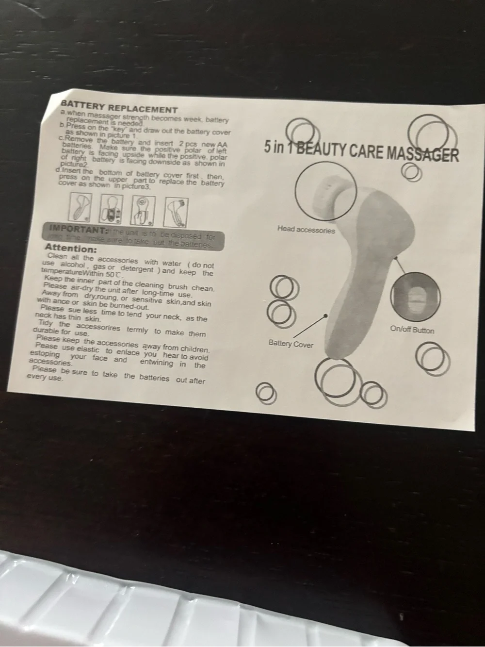 5 in 1 beauty care massager. New in box, nonsmoking home